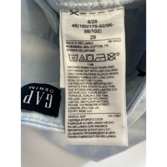 GAP Denim Jeans Size 8/29 Blue White Tie Dye SLIM BOYFRIEND Mid Rise Cropped NEW - Picture 10 of 12